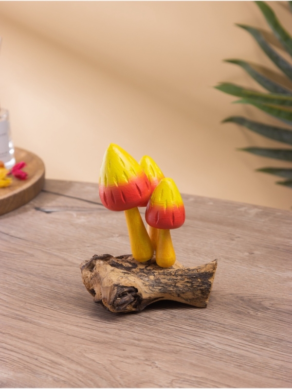 Сувенир "Грибочки" дерево, 14х8х15 см, цв. красно-желтый