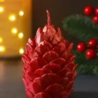 Свеча "Шишка 70*75 мм декор