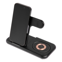 Беспроводное зарядное устройство 3 в 1 Y36, 15 W, складная, подсветка, USB, Type-C, чёрная Беспроводное зарядное устройство 3 в 1 Y36, 15 W, складная, подсветка, USB, Type-C, чёрная