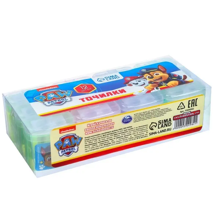 Точилка пластиковая с контейнером, двойная, МИКС, Щенячий патруль