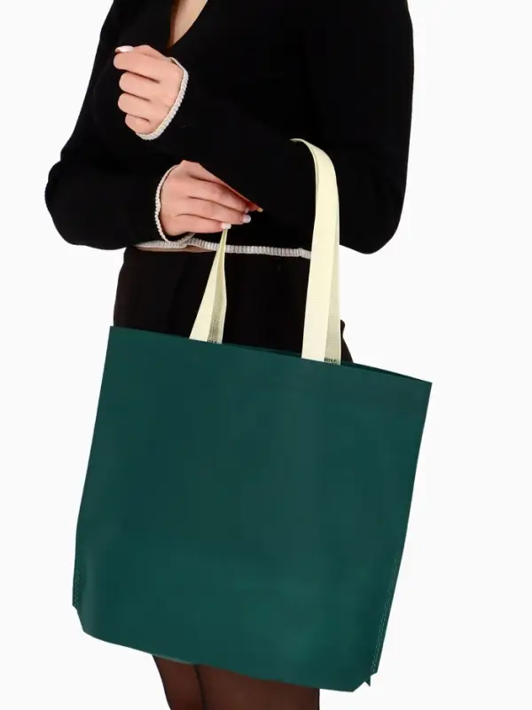 Пакет с петлевой ручкой, сумка - шопер &laquo;Эко&raquo;, 38&times;32&times;10 см, изумрудный