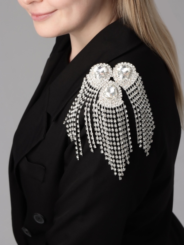 Брошь &laquo;Эполет&raquo; голливуд, цвет белый в серебре