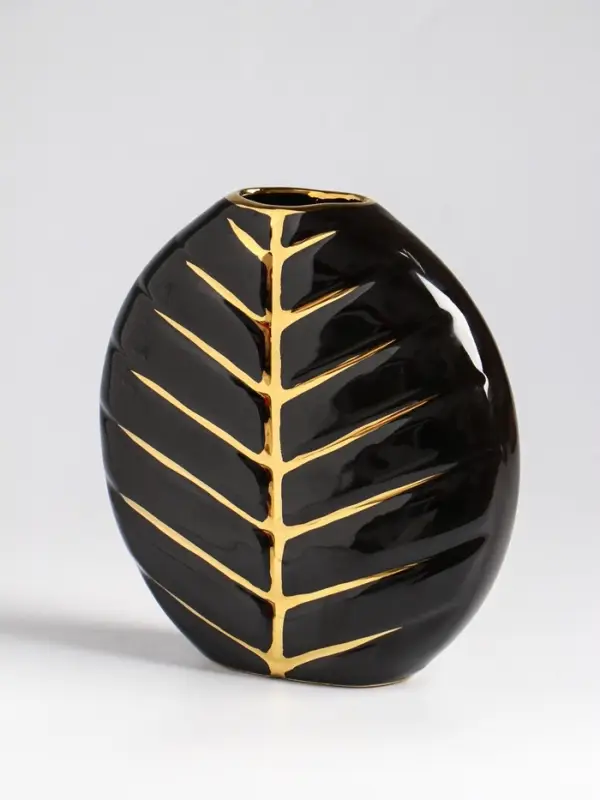 Ваза настольная керамика "Новайо" 18х17 см, чёрный