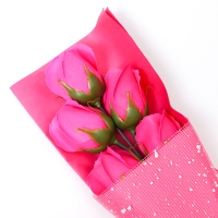 Букет мыльных роз, цвет фуксия