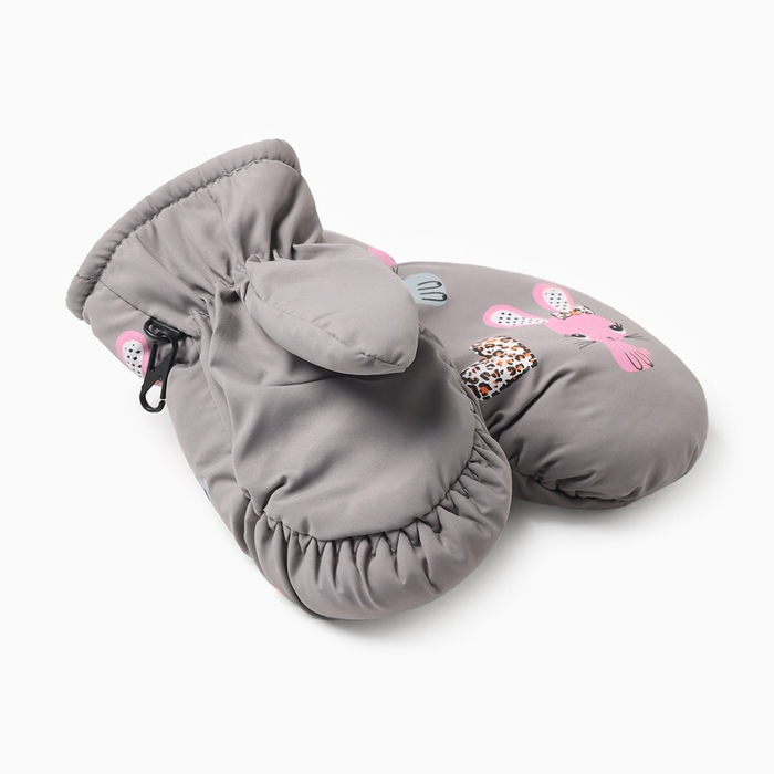 Варежки зимние детские MINAKU, цвет серый, 18см