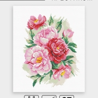 Вышивка крестиком 21х30 см "Нежные цветы"