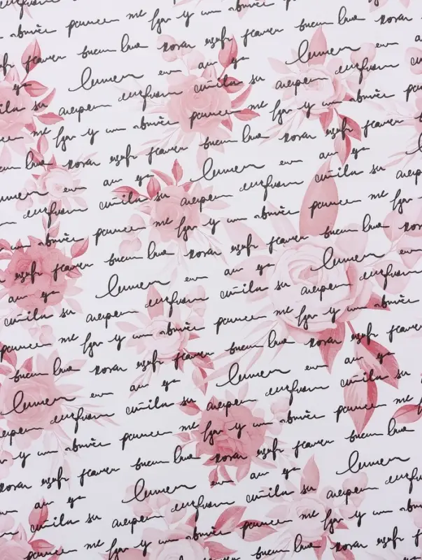 Бумага упаковочная крафт белый &laquo;Розы письмо&raquo;, малиновый/графит, 0.72&times;10&plusmn;5% м, 60 г