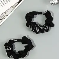 Резинка для волос "Каприс" (набор 2 шт) 7 см, чёрный