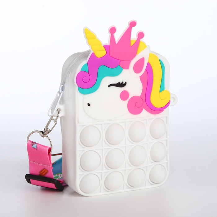 Сумка детская для девочки на молнии &laquo;Выбражулька&raquo;, pop it, цвет белый