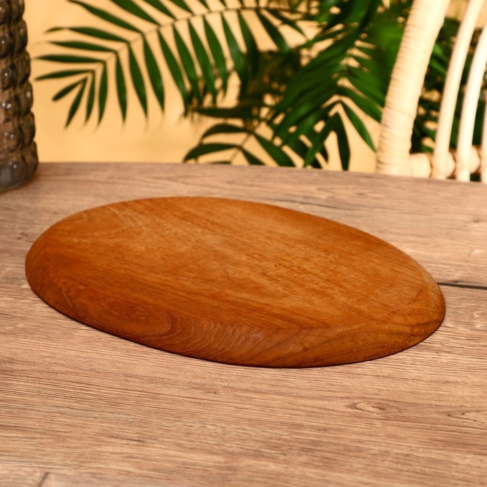 Блюдо 35х24х2 см, тиковое дерево
