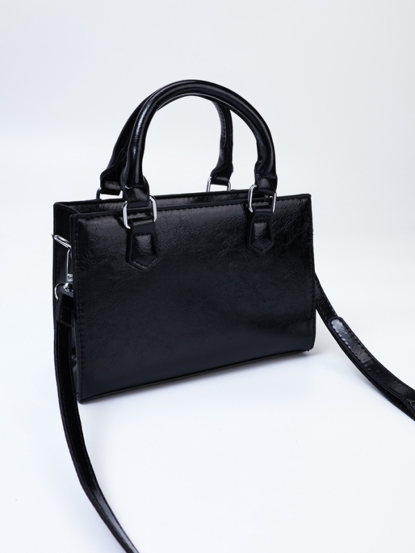 Сумка женская, 20*8*14, отд на молнии, длин ремень, черный