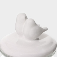 Банка стеклянная для сыпучих продуктов с керамической крышкой Доляна &laquo;Голубки&raquo;, 500 мл, 11&times;17 см