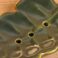 Мыльница "Опавший лист" керамика, цв. зелёно-коричневый, 15х9,5х2 см