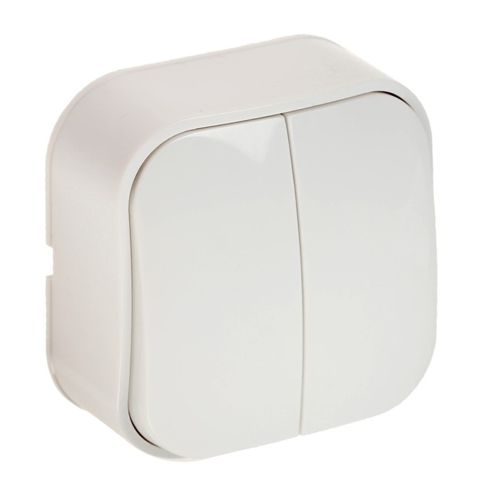 Выключатель Luazon Lighting Выключатель Luazon Lighting "МСК", 10 А, 2 клавиши, белый