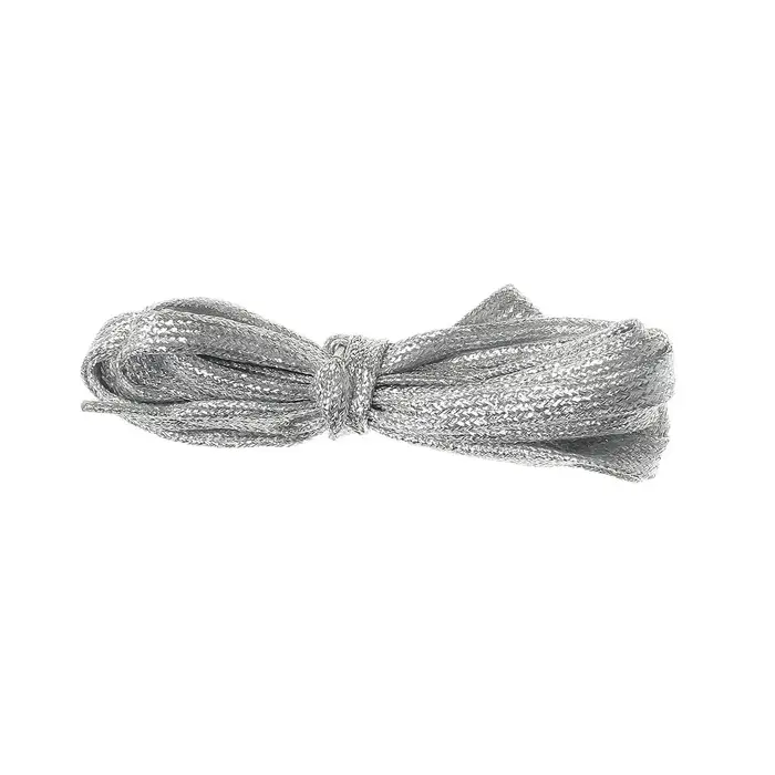 Шнурки для обуви, пара, плоские, 10 мм, 110 см, серебристые