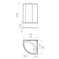 Душевая кабина Domani-Spa Simple 99 high, поддон 45 см, белые стенки, 90х90 см Душевая кабина Domani-Spa Simple 99 high, поддон 45 см, белые стенки, 90х90 см