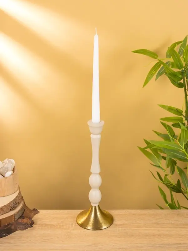 Подсвечник на 1 свечу "Фисташковый" 10,5х10,5х30 см