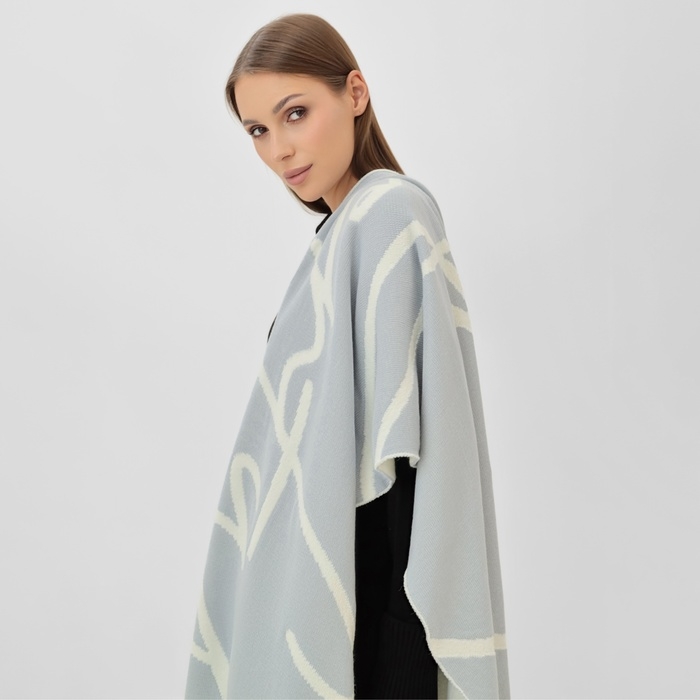 Шарф женский двусторонний MIST серый/молочный, размер 47*226см Шарф женский двусторонний MIST серый/молочный, размер 47*226см