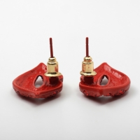 Серьги со стразами &laquo;Роли&raquo; губы, цвет красный