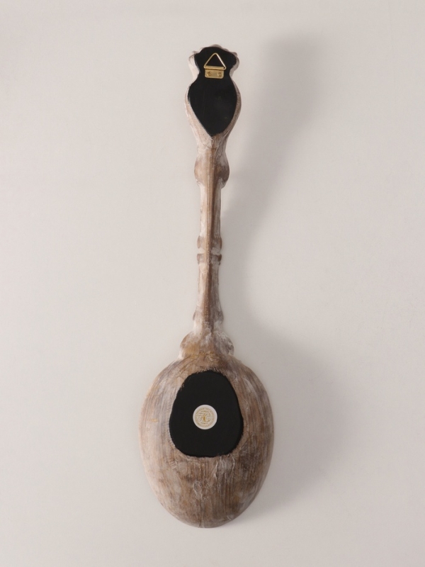 Панно интерьерное полистоун "Винтажная ложка" белая патина 12х43,5х5 см