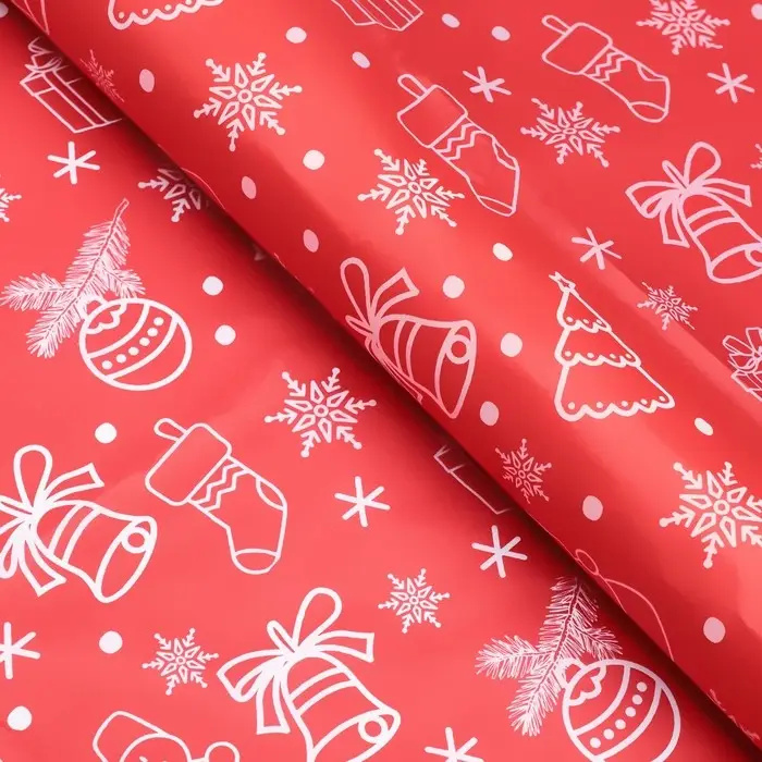 Бумага упаковочная тишью, новогодняя упаковка &laquo;Новогодний праздник&raquo;,50&times;66 см