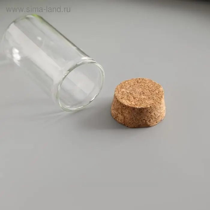 Декор для творчества стекло с пробкой &laquo;Колба&raquo; 6&times;3&times;3 см