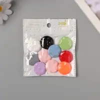 Бусины для творчества акрил "Плоский мятый круг" МИКС 2,5х2,5х0,6 см