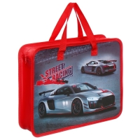 Папка с ручками пластиковая А4 Calligrata "Машина серая", 32,2х25,6х7 см,