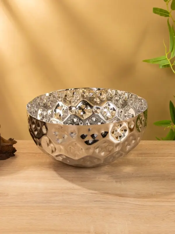 Миска гранёная, 25&times;25&times;12.5 см, нержавеющая сталь