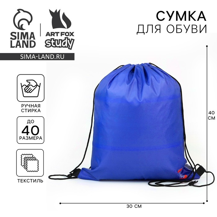 Мешок для обуви, болоньевый материал &laquo;1 сентября&raquo; цвет синий, 30 х 40 см