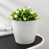 Горшок с поддоном &laquo;Дюна&raquo;, 3 л, цвет белый