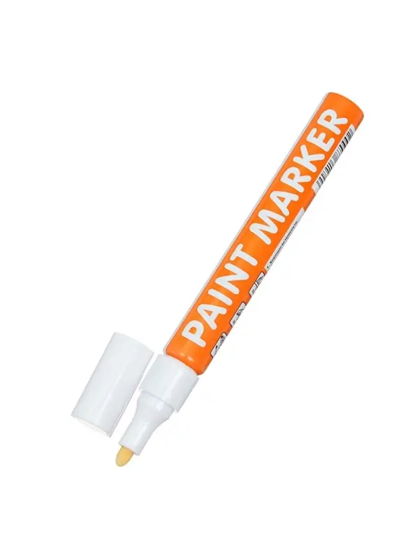 Маркер-краска, лаковый наконечник, пулевидный 4 мм, ширина линии 2.5 мм, белая, цена за 1 штуку