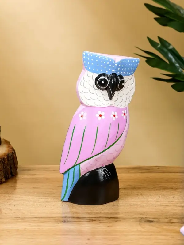 Набор сувенирный &laquo;Совы&raquo;, h=17 см, h=14.5 см, h=11 см, дерево, сиреневый