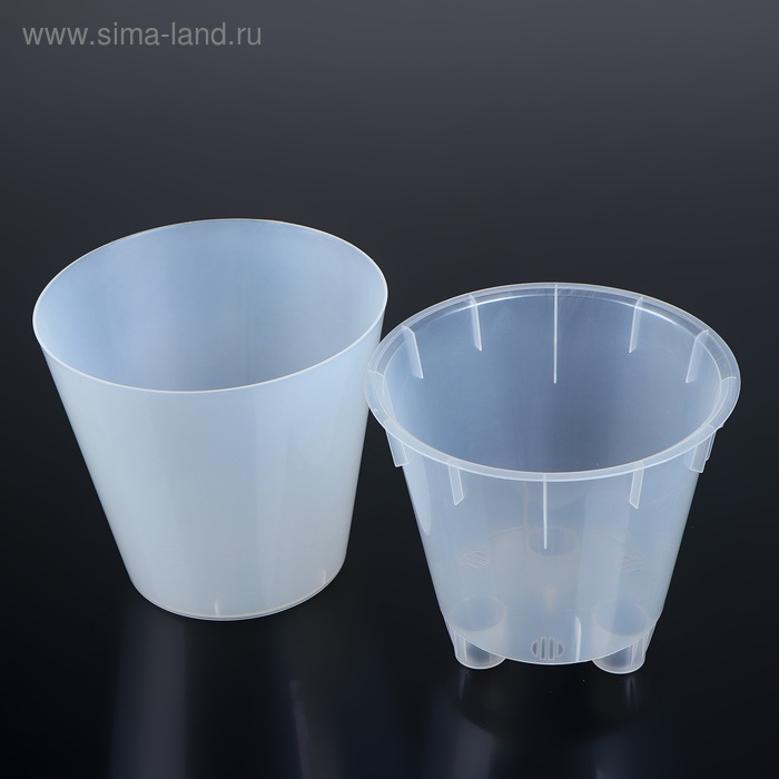 Кашпо для орхидей &laquo;Фиджи&raquo;, 1,6 л, цвет белый перламутр