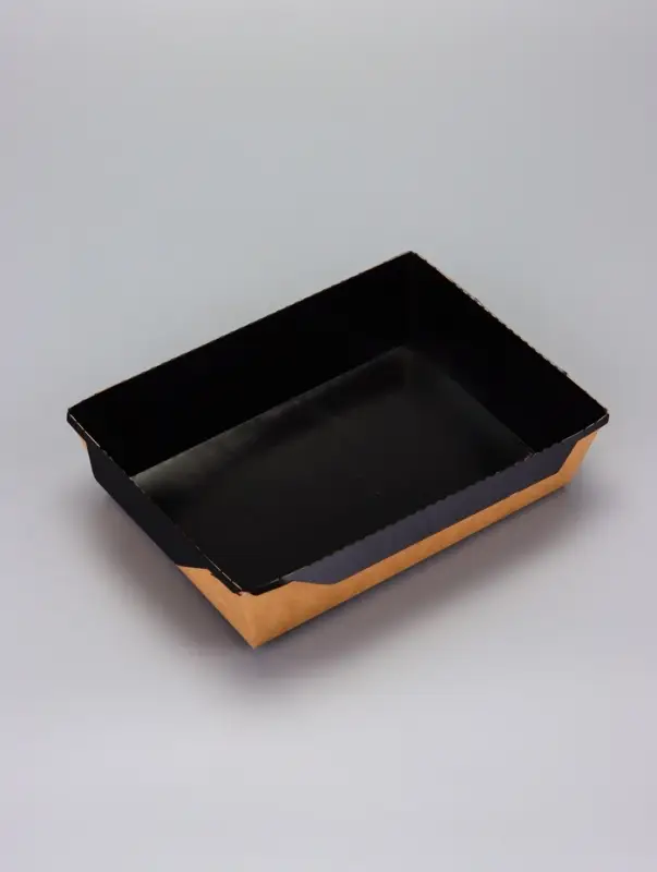 Контейнер с плоской крышкой, черный 1 л, 20 х 14 х 5,5 см