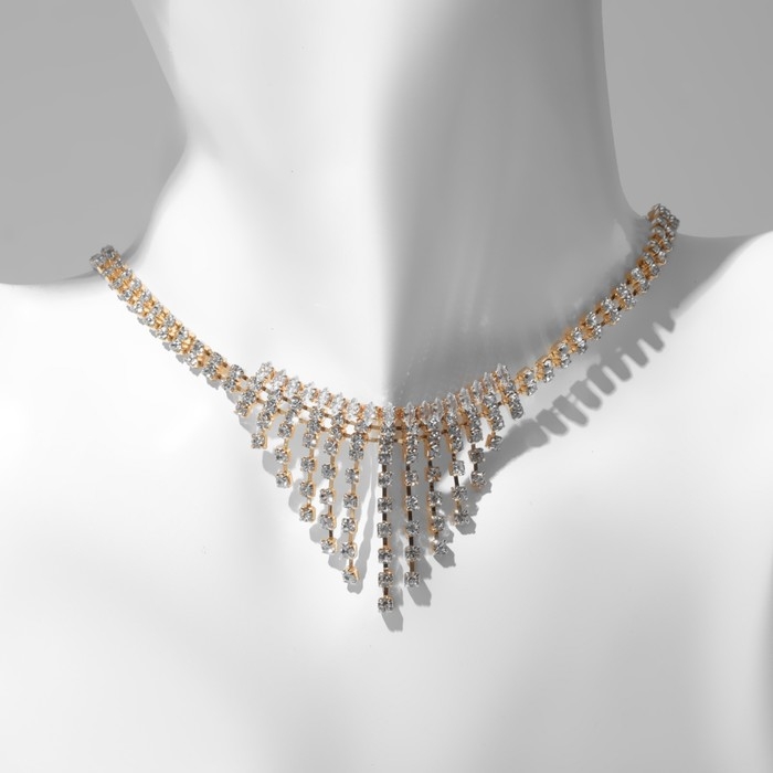 Колье «Водопад» мини, цвет белый в золоте, 30 см Колье «Водопад» мини, цвет белый в золоте, 30 см
