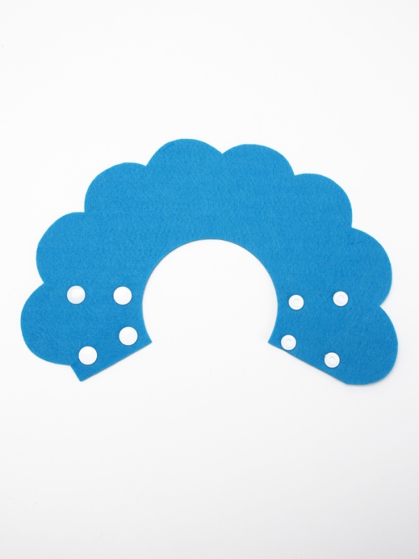 Ветеринарный воротник из фетра "Ромашка", размер L, синий