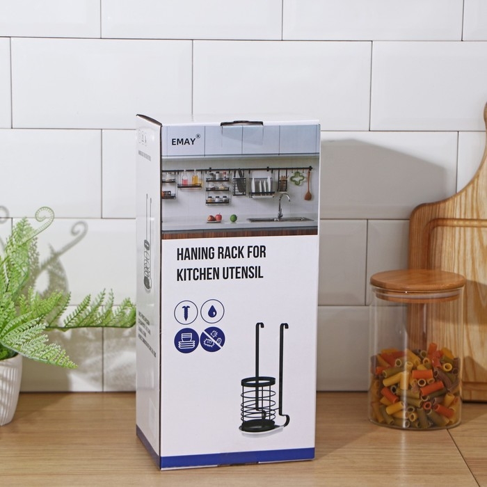 Держатель для столовых приборов на рейлинг, цвет чёрный Держатель для столовых приборов на рейлинг, цвет чёрный