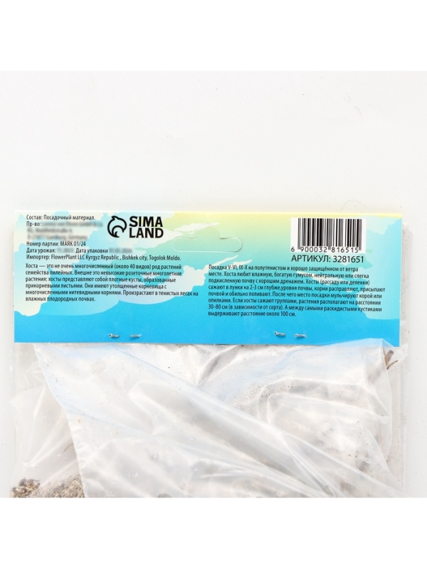 Хоста &laquo;Абиква Дринкинг Гурд&raquo;, корневище в пакете с торфогрунтом, р-р I, 1 шт.