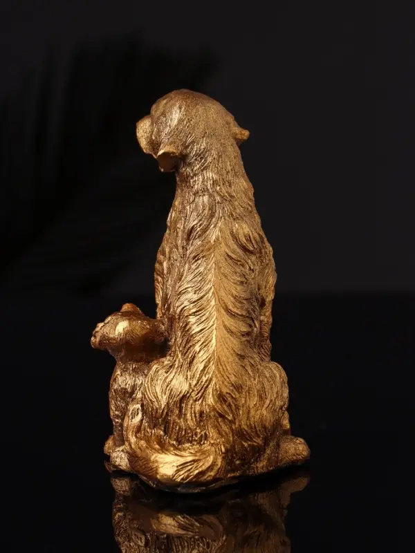 Фигура "Лабрадор с щенками", 10х7 см, бронза