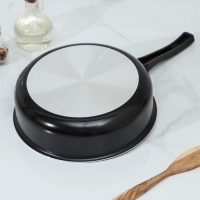 Сотейник Promo, 2.8 л, d=24 см, стеклянная крышка, антипригарное покрытие, алюминий, чёрный