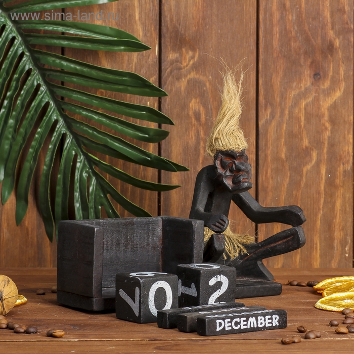 Сувенир дерево календарь "Абориген" 14х20х8 см  МИКС