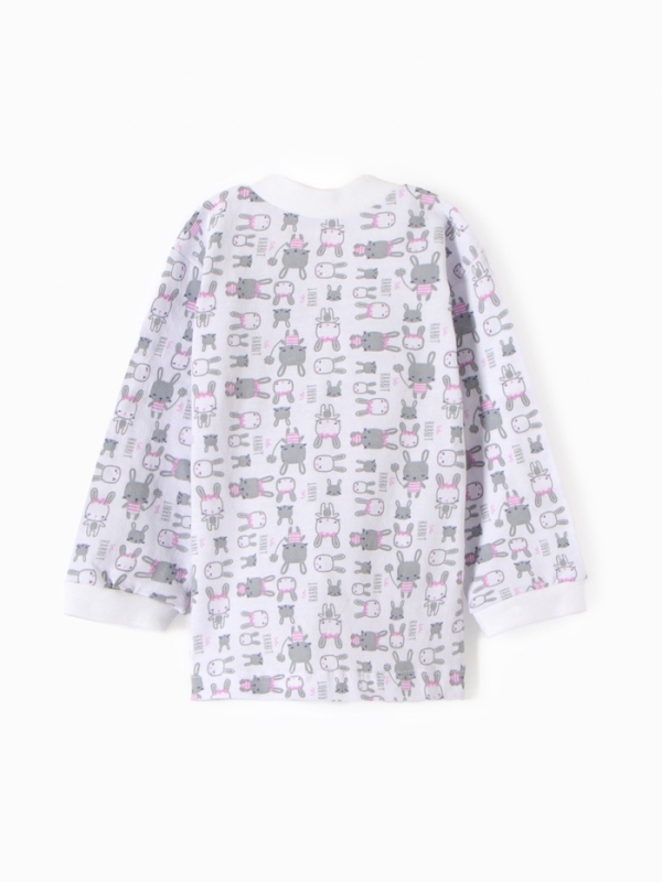 Кофточка детская ATA kids &laquo;Зайки&raquo;, белая/розовая, рост 74