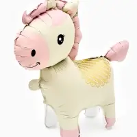 Воздушный шар фольгированный 3D 25" "Лошадка" цвет кремовый, под воздух