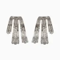 Серьги металл &laquo;Трио&raquo; объёмные, цвет серебро