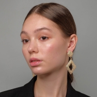 Серьги металл &laquo;Карибы&raquo; ромб, цвет золото