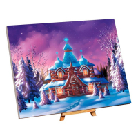 Картина по номерам на новый год на холсте с подрамником &laquo;Сказочный терем&raquo;, 40 &times; 50 см