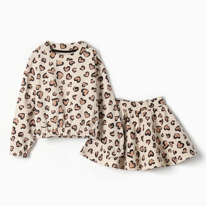 Костюм детский (свитшот и юбка) KAFTAN Leo love р.32 (110-116) Костюм детский (свитшот и юбка) KAFTAN Leo love р.32 (110-116)