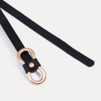 Ремень женский, ширина 1 см, пряжка металл, цвет чёрный