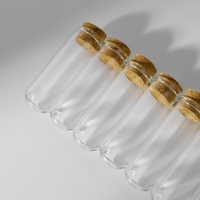 Набор баночек для хранения бисера, d = 1,7 &times; 5 см, 8 шт, в контейнере, 14,2 &times; 5,8 &times; 2,3 см